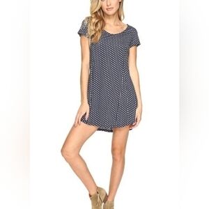 Rip Curl Cara Navy Patterned Short Sleeve Mini Dress S